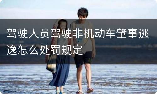 驾驶人员驾驶非机动车肇事逃逸怎么处罚规定