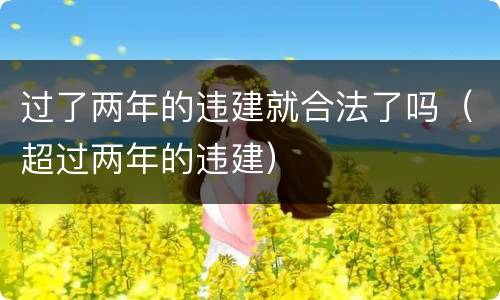过了两年的违建就合法了吗（超过两年的违建）