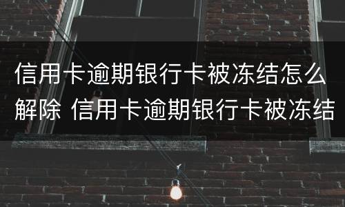信用卡逾期银行卡被冻结怎么解除 信用卡逾期银行卡被冻结怎么解除呢