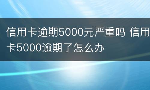 信用卡逾期5000元严重吗 信用卡5000逾期了怎么办
