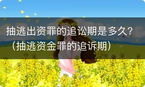 抽逃出资罪的追讼期是多久？（抽逃资金罪的追诉期）