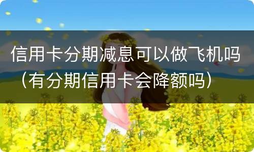 信用卡分期减息可以做飞机吗（有分期信用卡会降额吗）