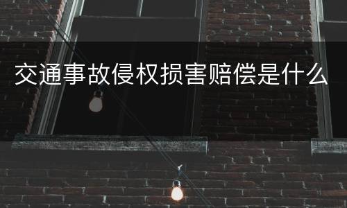交通事故侵权损害赔偿是什么