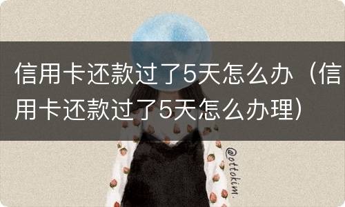 信用卡还款过了5天怎么办（信用卡还款过了5天怎么办理）