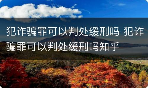 犯诈骗罪可以判处缓刑吗 犯诈骗罪可以判处缓刑吗知乎