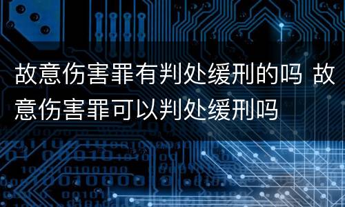 故意伤害罪有判处缓刑的吗 故意伤害罪可以判处缓刑吗