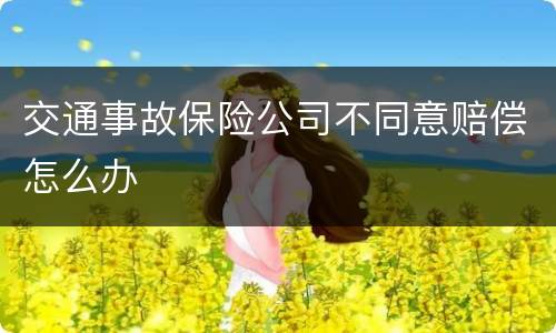 交通事故保险公司不同意赔偿怎么办