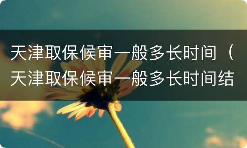 天津取保候审一般多长时间（天津取保候审一般多长时间结案）