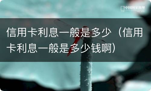 信用卡利息一般是多少（信用卡利息一般是多少钱啊）