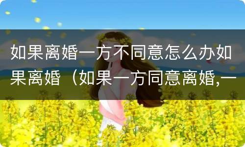 如果离婚一方不同意怎么办如果离婚（如果一方同意离婚,一方不同意离婚怎么办）