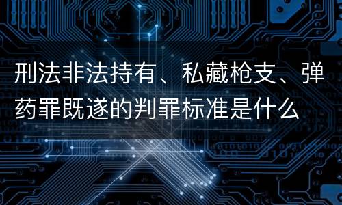 刑法非法持有、私藏枪支、弹药罪既遂的判罪标准是什么