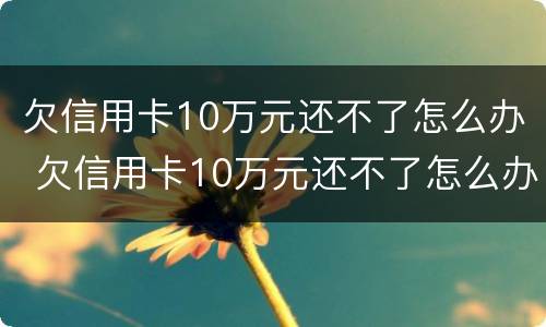 欠信用卡10万元还不了怎么办 欠信用卡10万元还不了怎么办呀