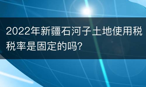 2022年新疆石河子土地使用税税率是固定的吗？
