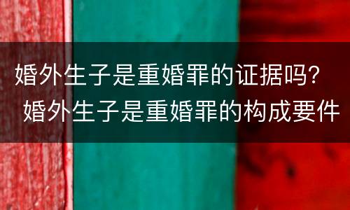 婚外生子是重婚罪的证据吗？ 婚外生子是重婚罪的构成要件