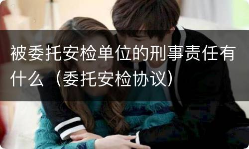 被委托安检单位的刑事责任有什么（委托安检协议）