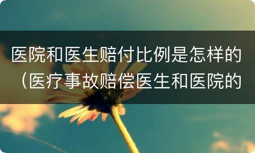 医院和医生赔付比例是怎样的（医疗事故赔偿医生和医院的比）