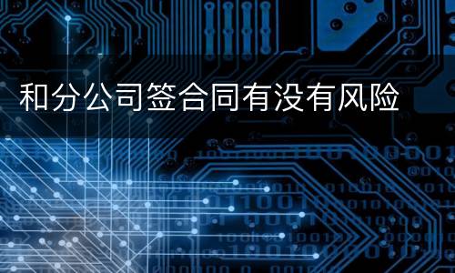 和分公司签合同有没有风险
