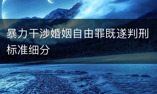 暴力干涉婚姻自由罪既遂判刑标准细分