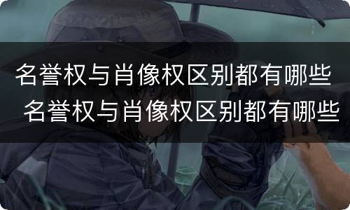 名誉权与肖像权区别都有哪些 名誉权与肖像权区别都有哪些呢