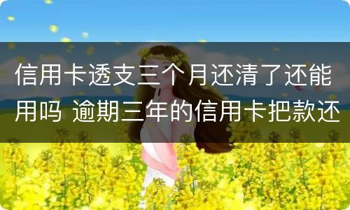信用卡透支三个月还清了还能用吗 逾期三年的信用卡把款还清还可不可以用了