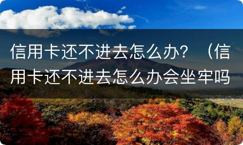 信用卡还不进去怎么办？（信用卡还不进去怎么办会坐牢吗）