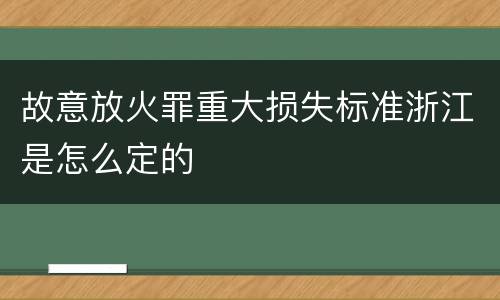 故意放火罪重大损失标准浙江是怎么定的