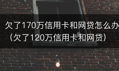 欠了170万信用卡和网贷怎么办（欠了120万信用卡和网贷）