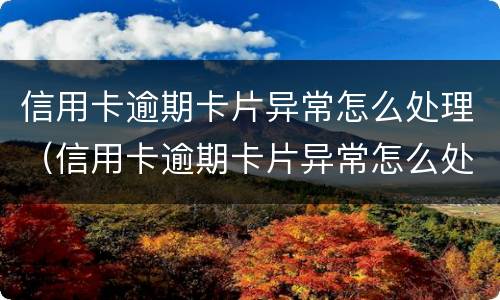 信用卡逾期卡片异常怎么处理（信用卡逾期卡片异常怎么处理的）