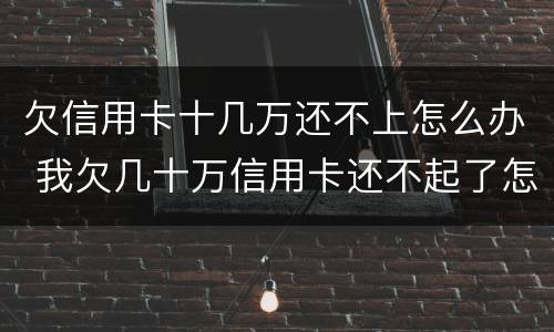欠信用卡十几万还不上怎么办 我欠几十万信用卡还不起了怎么办