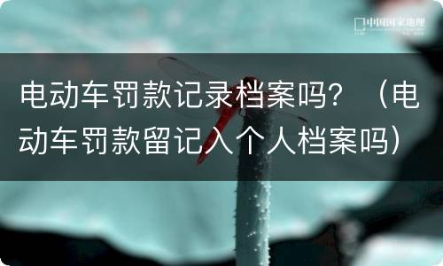 电动车罚款记录档案吗？（电动车罚款留记入个人档案吗）