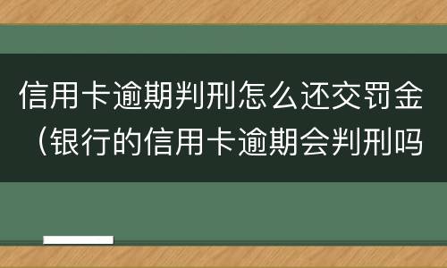 信用卡逾期判刑怎么还交罚金（银行的信用卡逾期会判刑吗）