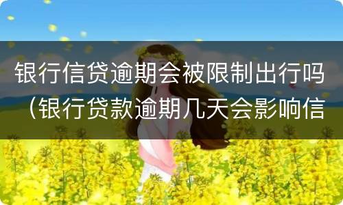 银行信贷逾期会被限制出行吗（银行贷款逾期几天会影响信用吗）