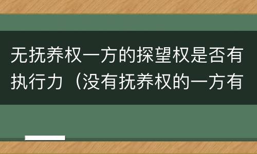 无抚养权一方的探望权是否有执行力（没有抚养权的一方有探视权吗）