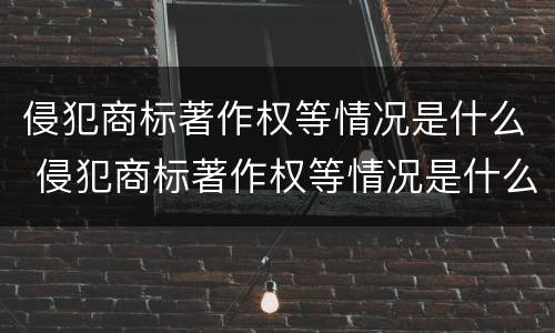 侵犯商标著作权等情况是什么 侵犯商标著作权等情况是什么行为
