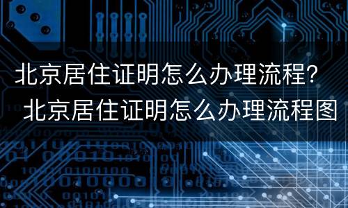 北京居住证明怎么办理流程？ 北京居住证明怎么办理流程图片