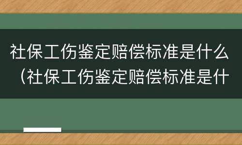 社保工伤鉴定赔偿标准是什么（社保工伤鉴定赔偿标准是什么样的）