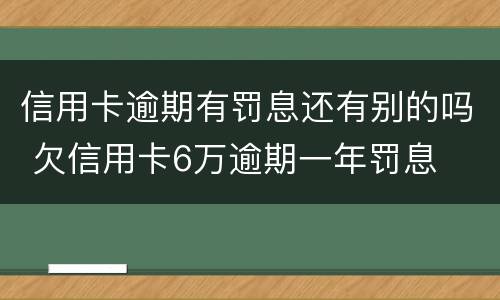 信用卡逾期有罚息还有别的吗 欠信用卡6万逾期一年罚息