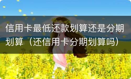 信用卡最低还款划算还是分期划算（还信用卡分期划算吗）