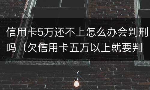 信用卡5万还不上怎么办会判刑吗（欠信用卡五万以上就要判刑吗?）