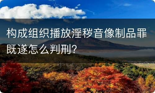 构成组织播放淫秽音像制品罪既遂怎么判刑?