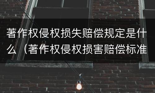 著作权侵权损失赔偿规定是什么（著作权侵权损害赔偿标准）