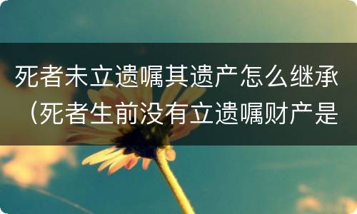 死者未立遗嘱其遗产怎么继承（死者生前没有立遗嘱财产是否给女继承）