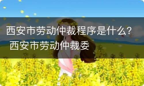 西安市劳动仲裁程序是什么？ 西安市劳动仲裁委