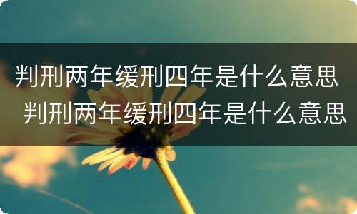 判刑两年缓刑四年是什么意思 判刑两年缓刑四年是什么意思呀