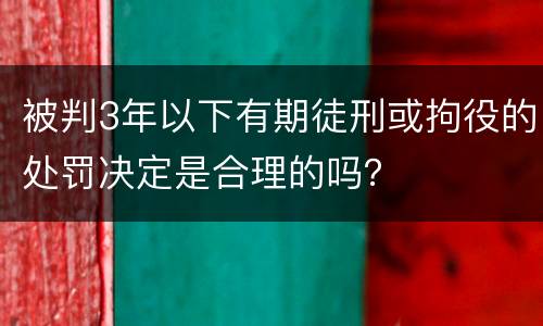 被判3年以下有期徒刑或拘役的处罚决定是合理的吗？