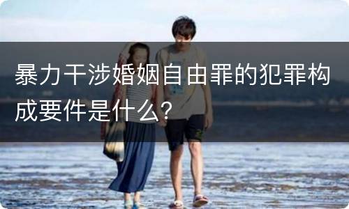 暴力干涉婚姻自由罪的犯罪构成要件是什么？