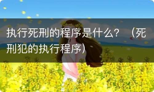 执行死刑的程序是什么？（死刑犯的执行程序）
