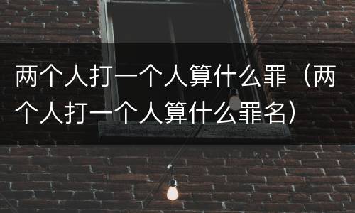 两个人打一个人算什么罪（两个人打一个人算什么罪名）