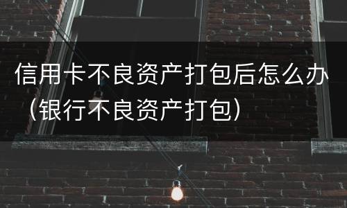 信用卡不良资产打包后怎么办（银行不良资产打包）