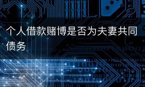 个人借款赌博是否为夫妻共同债务